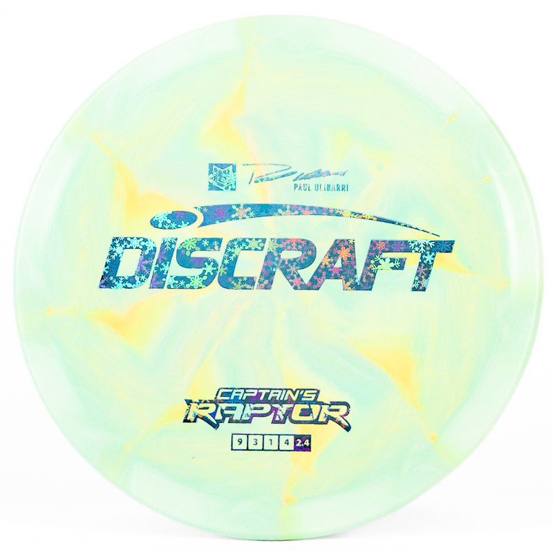Discraft Captain's Raptor Green Yellow | Blue Snowflakes  |  173g-174g